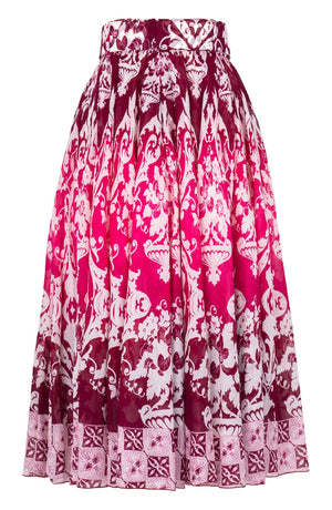 Avenue Skirt Midi Length Cotton Musola (Impero Ombre)