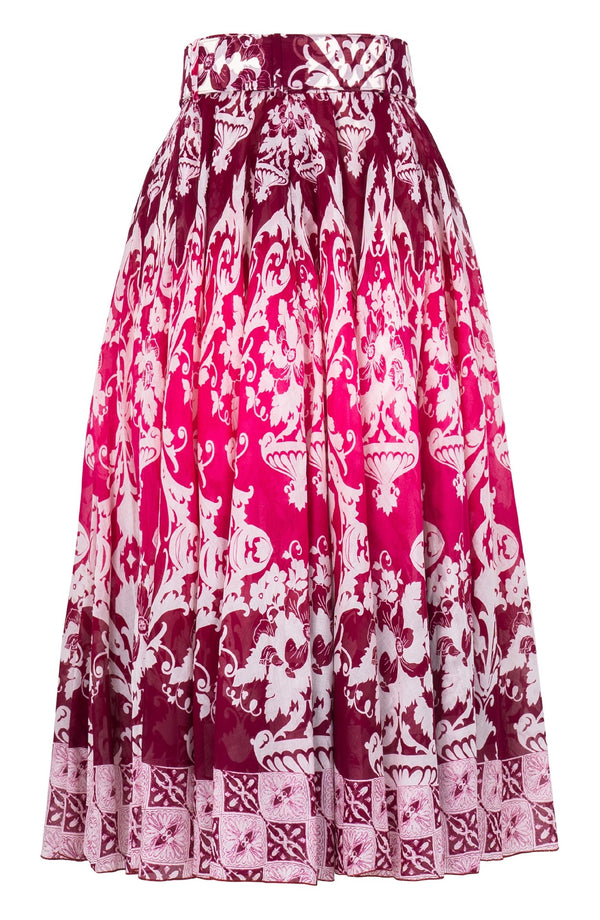 Avenue Skirt Midi Length Cotton Musola (Impero Ombre)