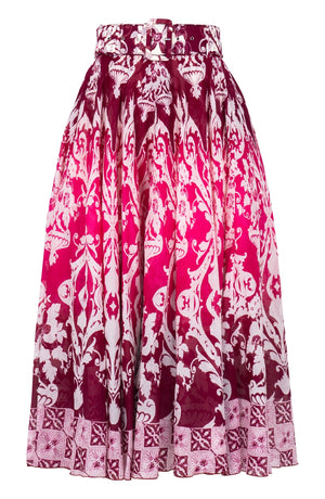 Avenue Skirt Midi Length Cotton Musola (Impero Ombre)