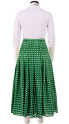 Zeller Skirt Midi Length Cotton Musola (Indigo Check)