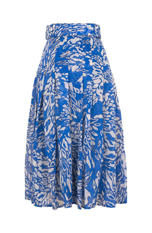 Zeller Skirt Midi Length Wool (Kanu Leopard Dusty) - Dusty Blue
