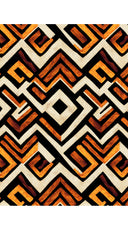 Olivia Dress Shirt Collar 3/4 Sleeve Midi Length Wool Musola (Kente Zigzag)