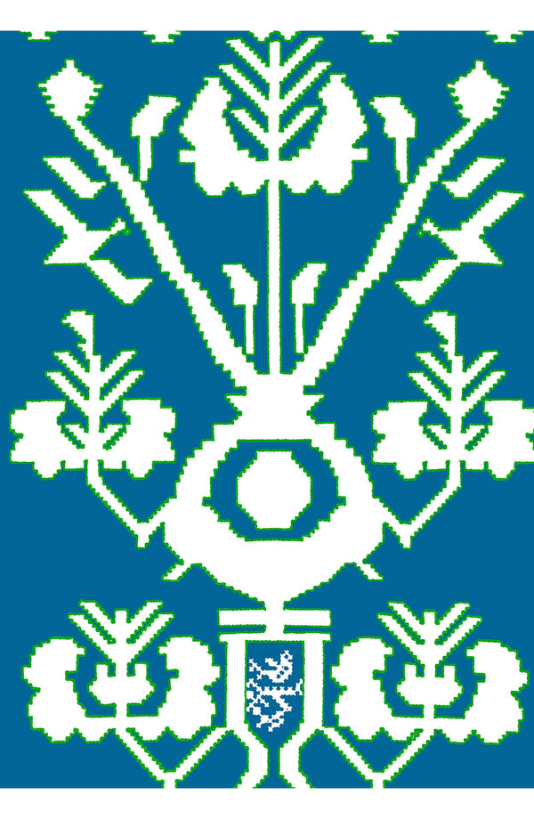 Audrey Dress #2 Shirt Collar 3/4 Sleeve Long Length Cotton Stretch (Kos Embroidery Ground)