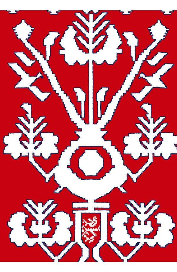 Audrey Dress #2 Shirt Collar 3/4 Sleeve Long Length Cotton Stretch (Kos Embroidery Ground)