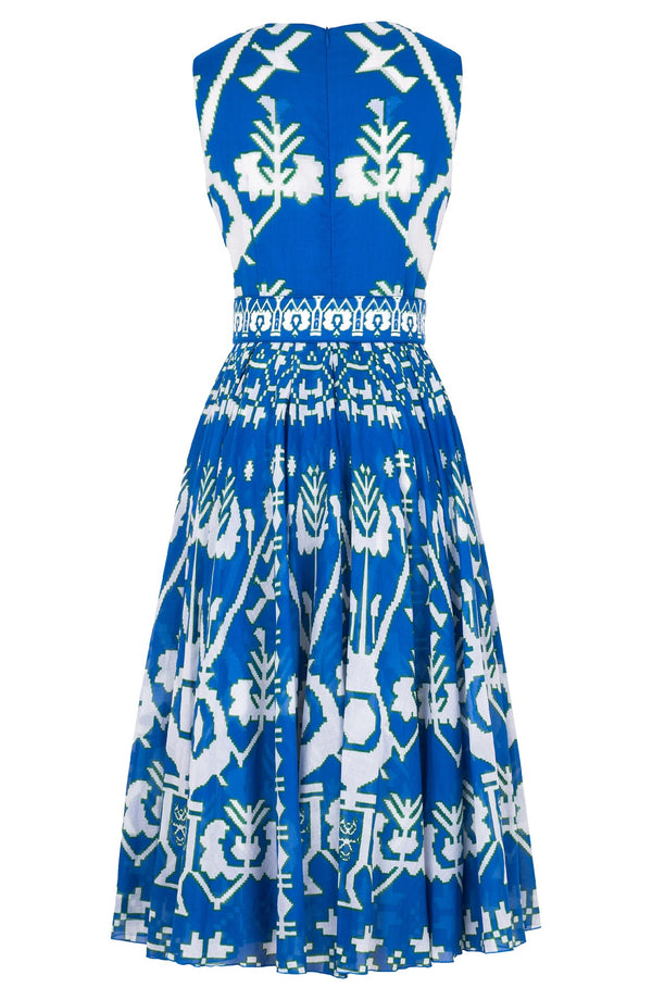 Abelia Dress Crew Neck Sleeveless Midi Length Cotton Musola (Kos Embroidery Ground)