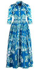 Aster Dress Shirt Collar 3/4 Sleeve Maximum Length Ramie (Kos Embroidery Ground)