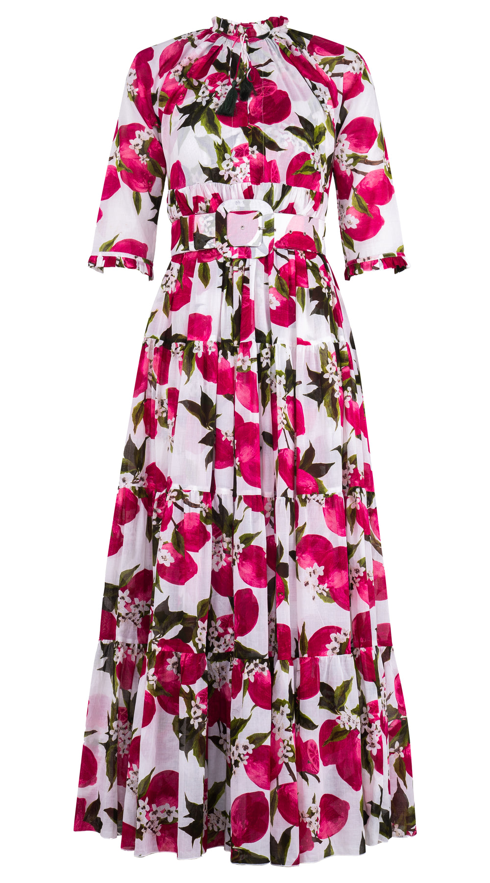 Eden Dress Crew Neck 3/4 Sleeve Maxi Musola (Lemon Original) @2