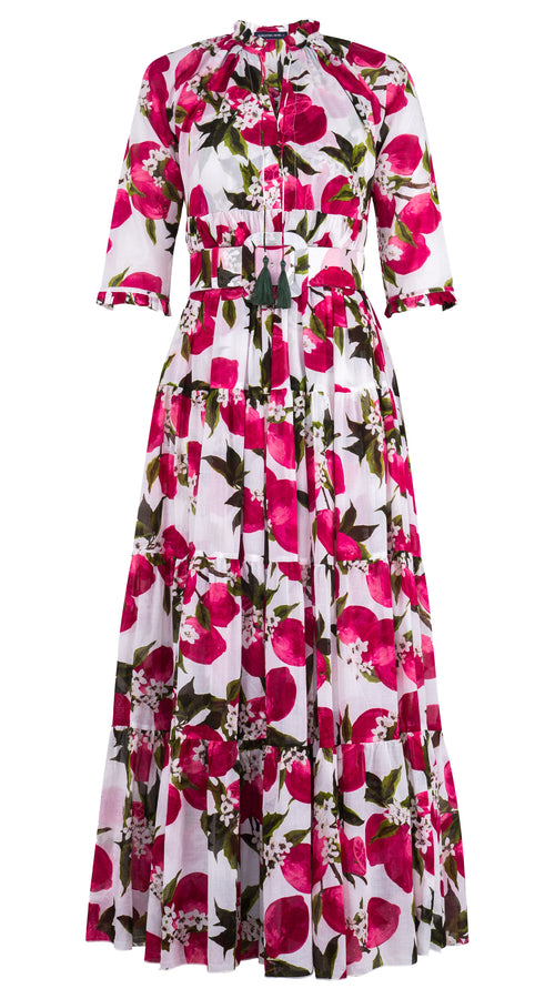 Eden Dress Crew Neck 3/4 Sleeve Maxi Musola (Lemon Original) @2