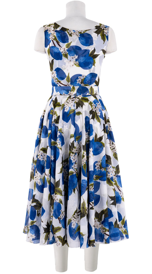 Aster Dress Round Neck Mini Cap Sleeve Midi Length Cotton Musola (Lemon Original)