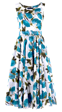 Aster Dress Boat Neck Sleeveless Midi Length Musola (Lemon Original) @1