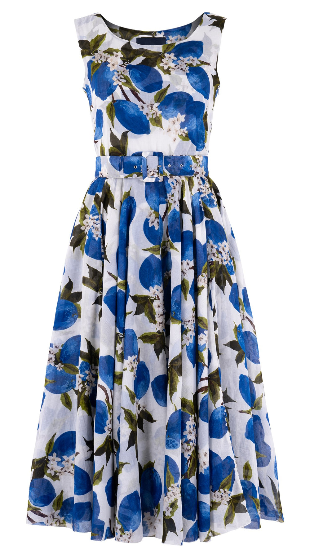 Aster Dress Round Neck Mini Cap Sleeve Midi Length Cotton Musola (Lemon Original)