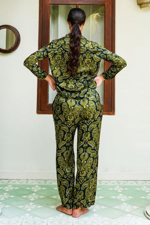 Sydney Shirt Long Sleeve & Sydney Pants Silk Twill (Liberty Velvet Dark)