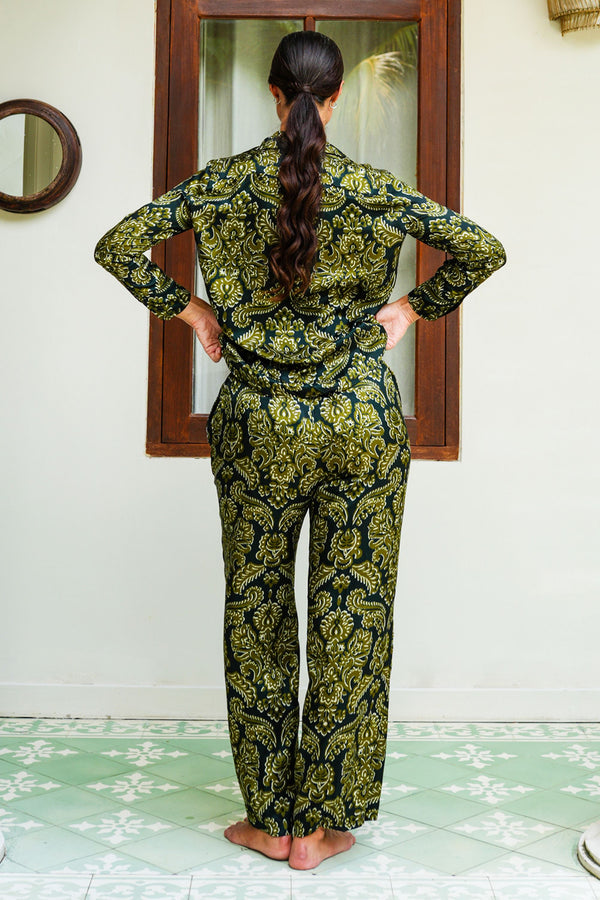 Sydney Shirt Long Sleeve & Sydney Pants Silk Twill (Liberty Velvet Dark)