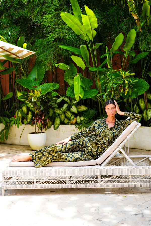 Sydney Shirt Long Sleeve & Sydney Pants Silk Twill (Liberty Velvet Dark)