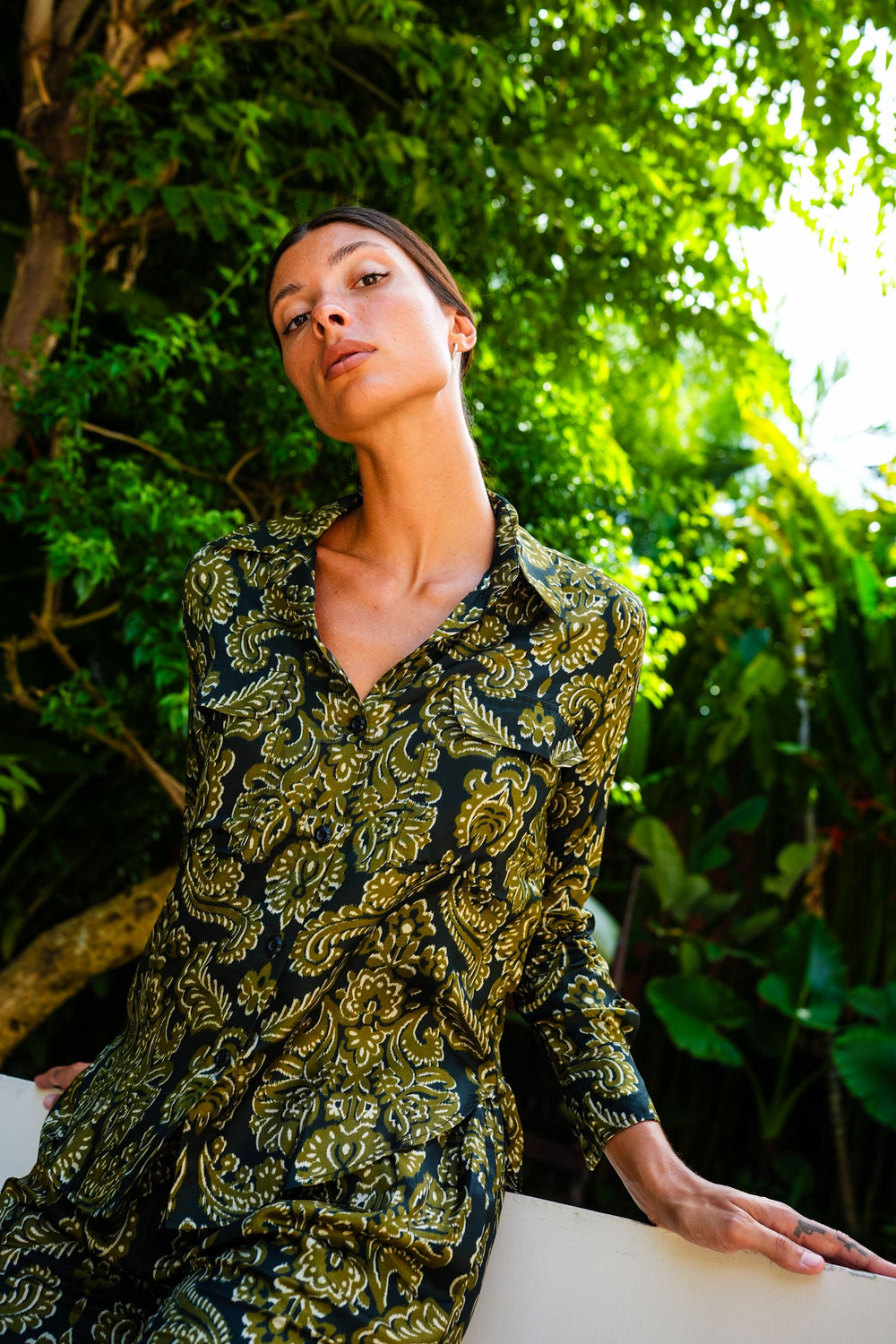 Sydney Shirt Long Sleeve & Sydney Pants Silk Twill (Liberty Velvet Dark)