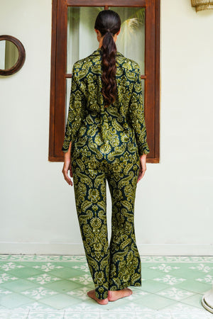 Sydney Shirt Long Sleeve & Sydney Pants Silk Twill (Liberty Velvet Dark)
