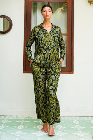 Sydney Shirt Long Sleeve & Sydney Pants Silk Twill (Liberty Velvet Dark)