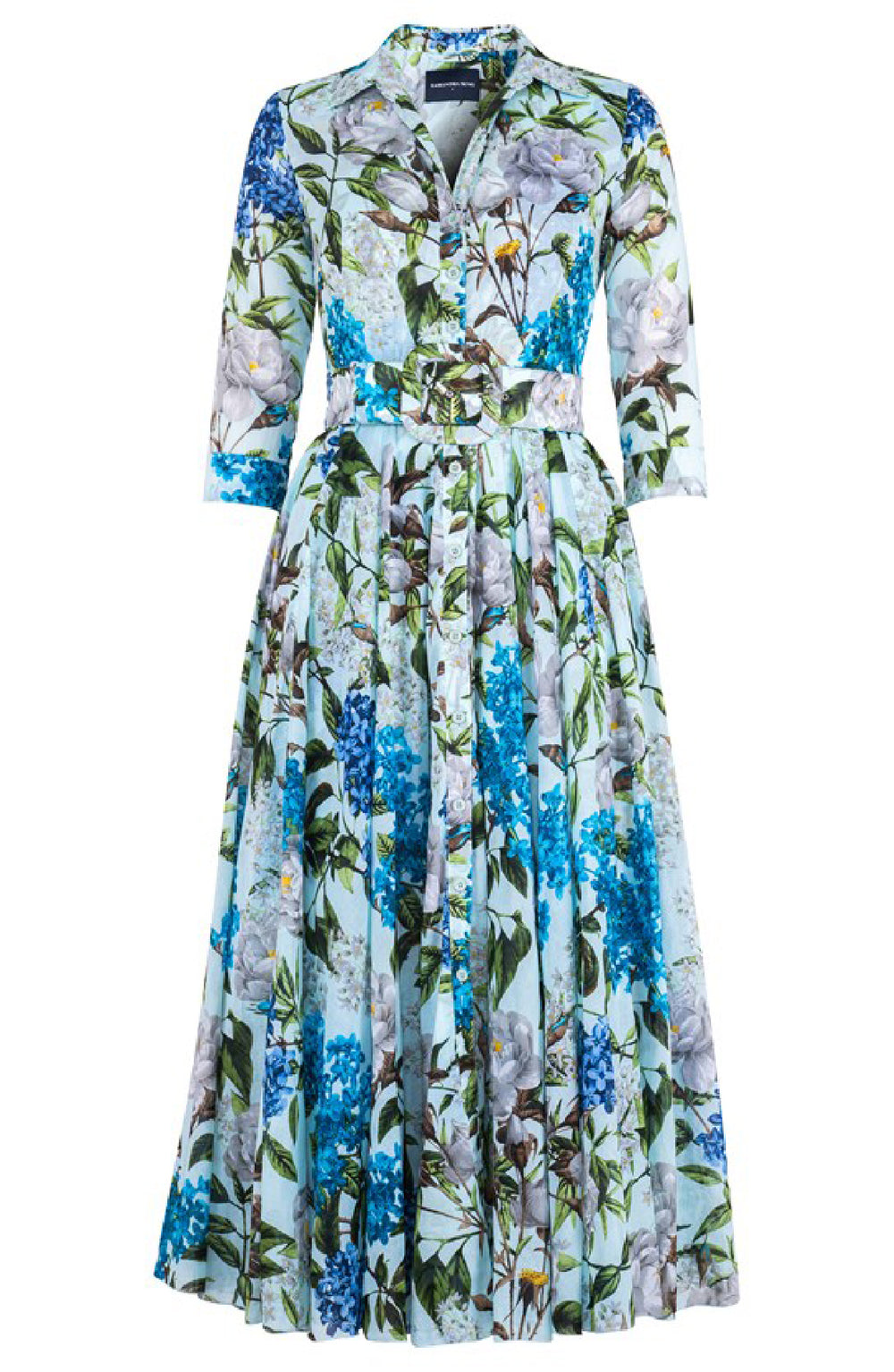 Aster Dress Shirt Collar 3/4 Sleeve Maximum Length Cotton Musola (Lilac Heaven Pastel)