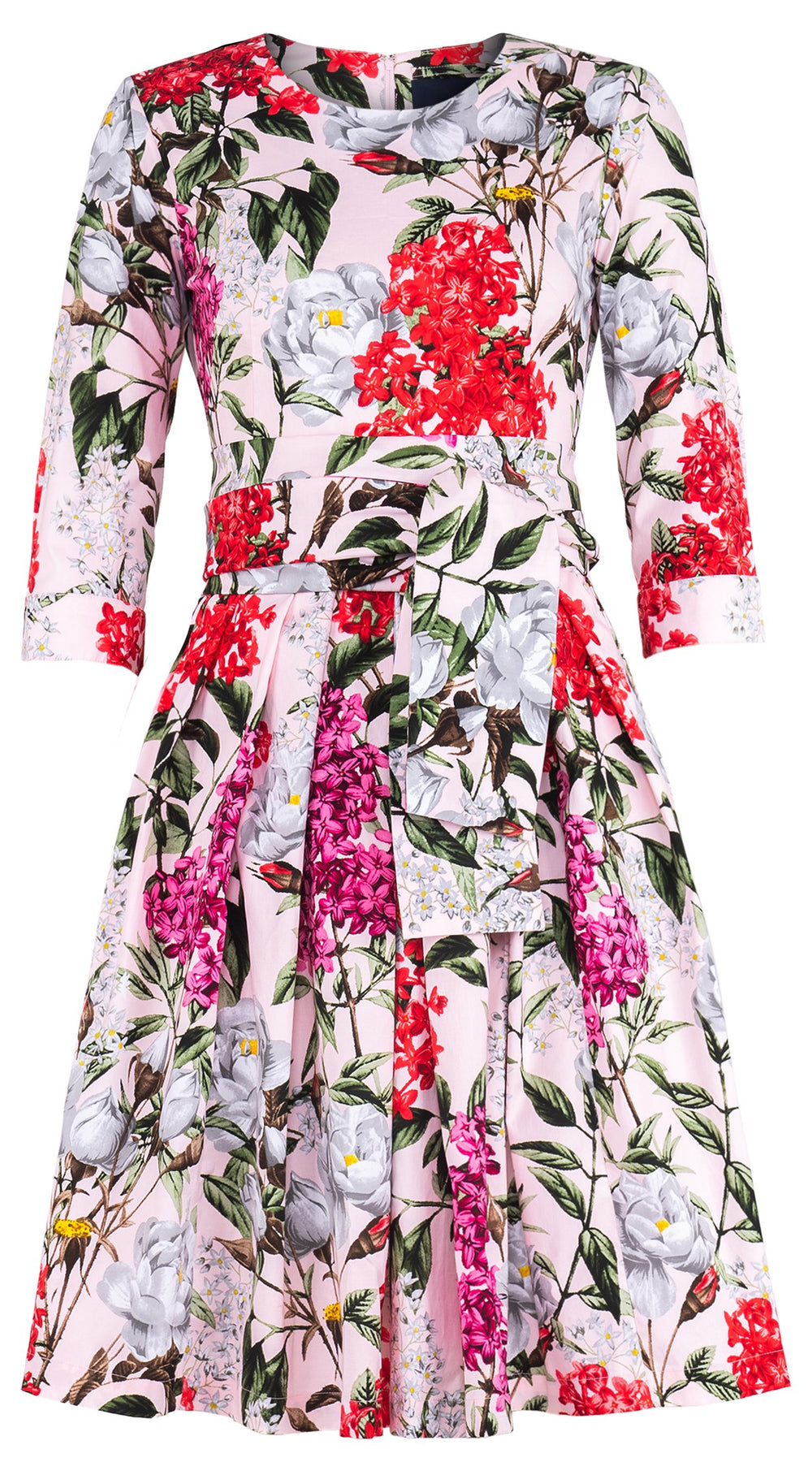 Lana Dress Crew Neck 3/4 Sleeve Regular Length Cotton Stretch (Lilac Heaven Pastel)