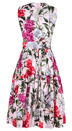 Rose Dress Crew Neck Sleeveless Long Length Cotton Stretch (Lilac Heaven Pastel)