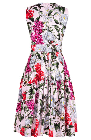 Rose Dress Crew Neck Sleeveless Long Length Cotton Stretch (Lilac Heaven Pastel)