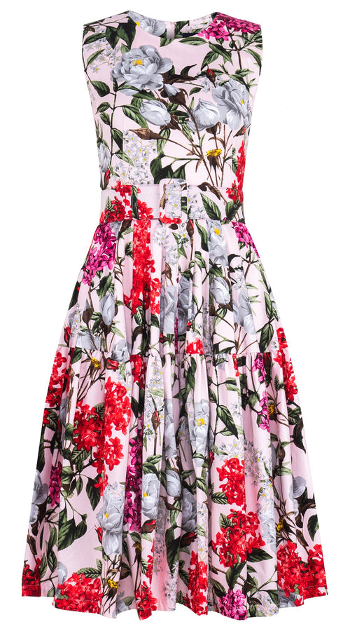 Rose Dress Crew Neck Sleeveless Long Length Cotton Stretch (Lilac Heaven Pastel)