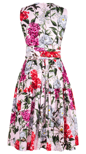 Rose Dress Crew Neck Sleeveless Long Length Cotton Stretch (Lilac Heaven Pastel)