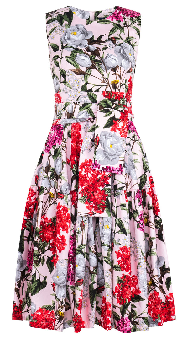 Rose Dress Crew Neck Sleeveless Long Length Cotton Stretch (Lilac Heaven Pastel)