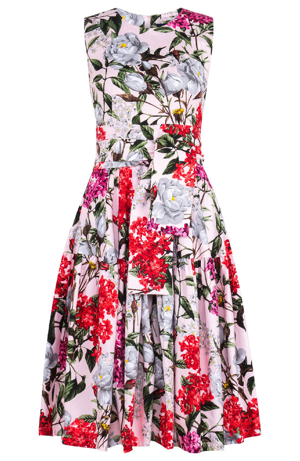 Rose Dress Crew Neck Sleeveless Long Length Cotton Stretch (Lilac Heaven Pastel)