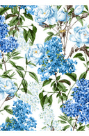 Audrey Dress #4 Shirt Collar 3/4 Sleeve Long Length Cotton Stretch (Lilac Heaven White)