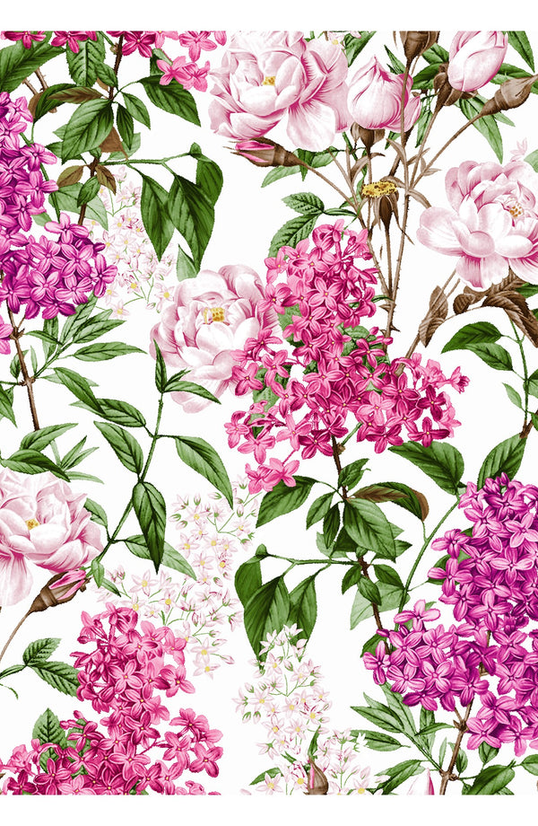 Audrey Dress #4 Shirt Collar 3/4 Sleeve Long Length Cotton Stretch (Lilac Heaven White)