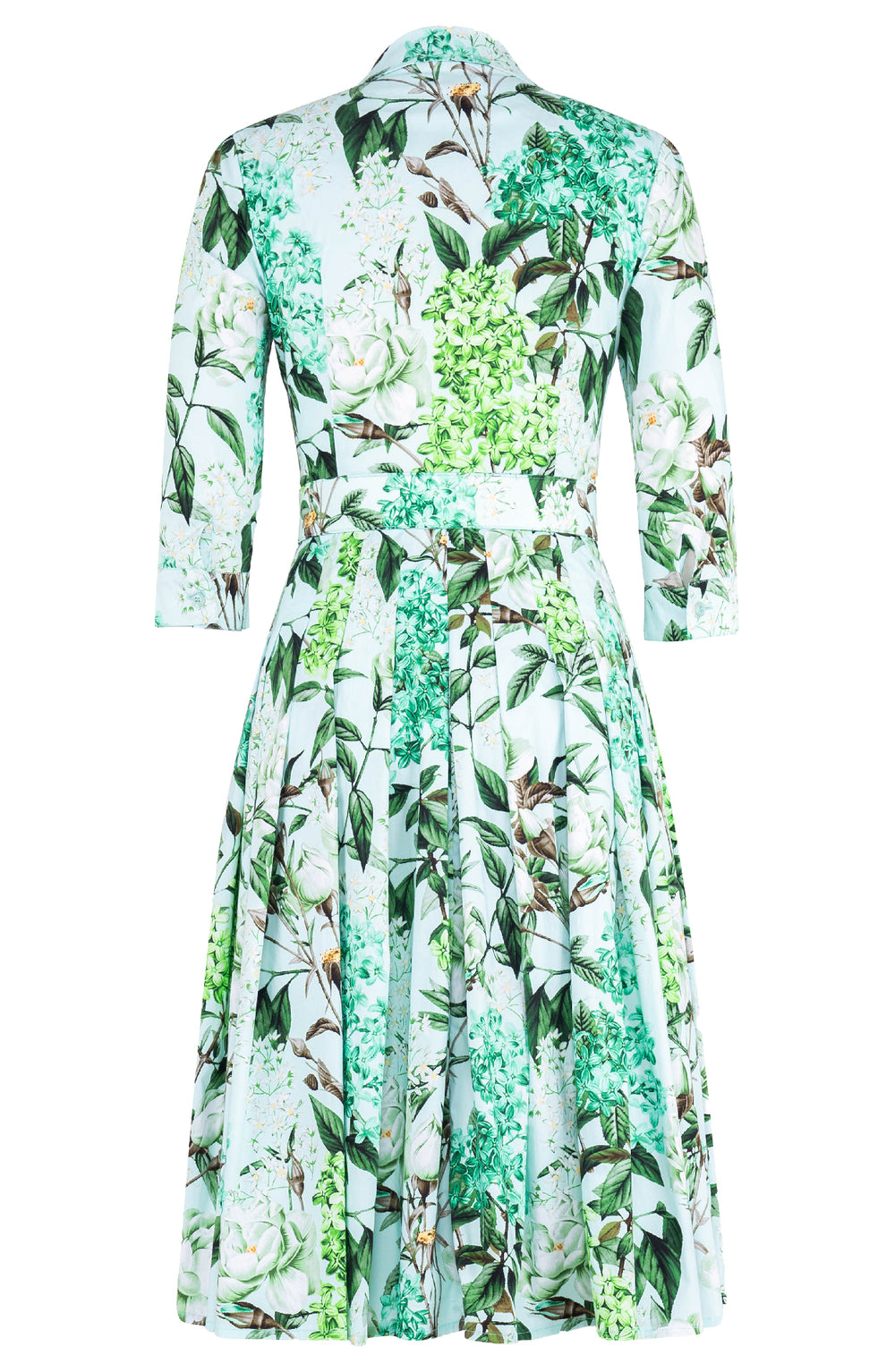 Audrey Dress #4 Shirt Collar 3/4 Sleeve Long Length Cotton Stretch (Lilac Heaven Pastel) @XS-XL