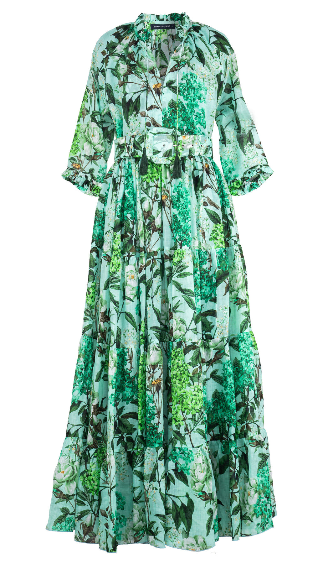 Eva Dress Crew Neck 3/4 Sleeve Maxi Length Cotton Musola (Lilac Heaven Pastel)