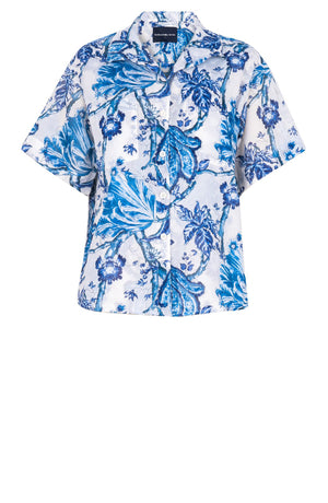 Leah Shirt Silk Twill (Lillie Toile White)