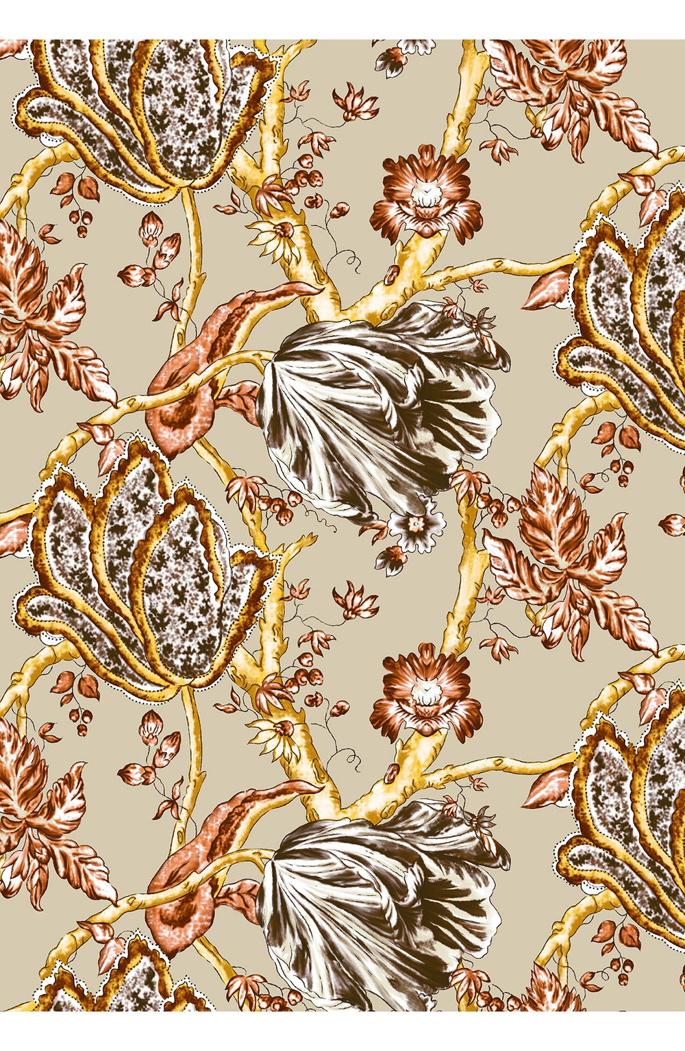 Audrey Dress #1 Shirt Collar Sleeveless Long Length Cotton Stretch (Lillie Toile Pastel)