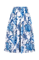 Zelda Skirt Long Length Cotton Stretch (Lillie Toile White)