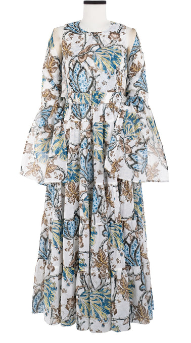 Iris Dress Crew Neck Sleeveless Maxi Length Cotton Musola (Lillie Toile)