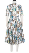 Olivia Dress Crew Neck 1/2 Sleeve Long +3 Length Cotton Stretch (Lillie Toile)