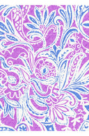 Aster Dress Shirt Collar 3/4 Sleeve Midi Length Cotton Musola (Linen Paisley Pastel)