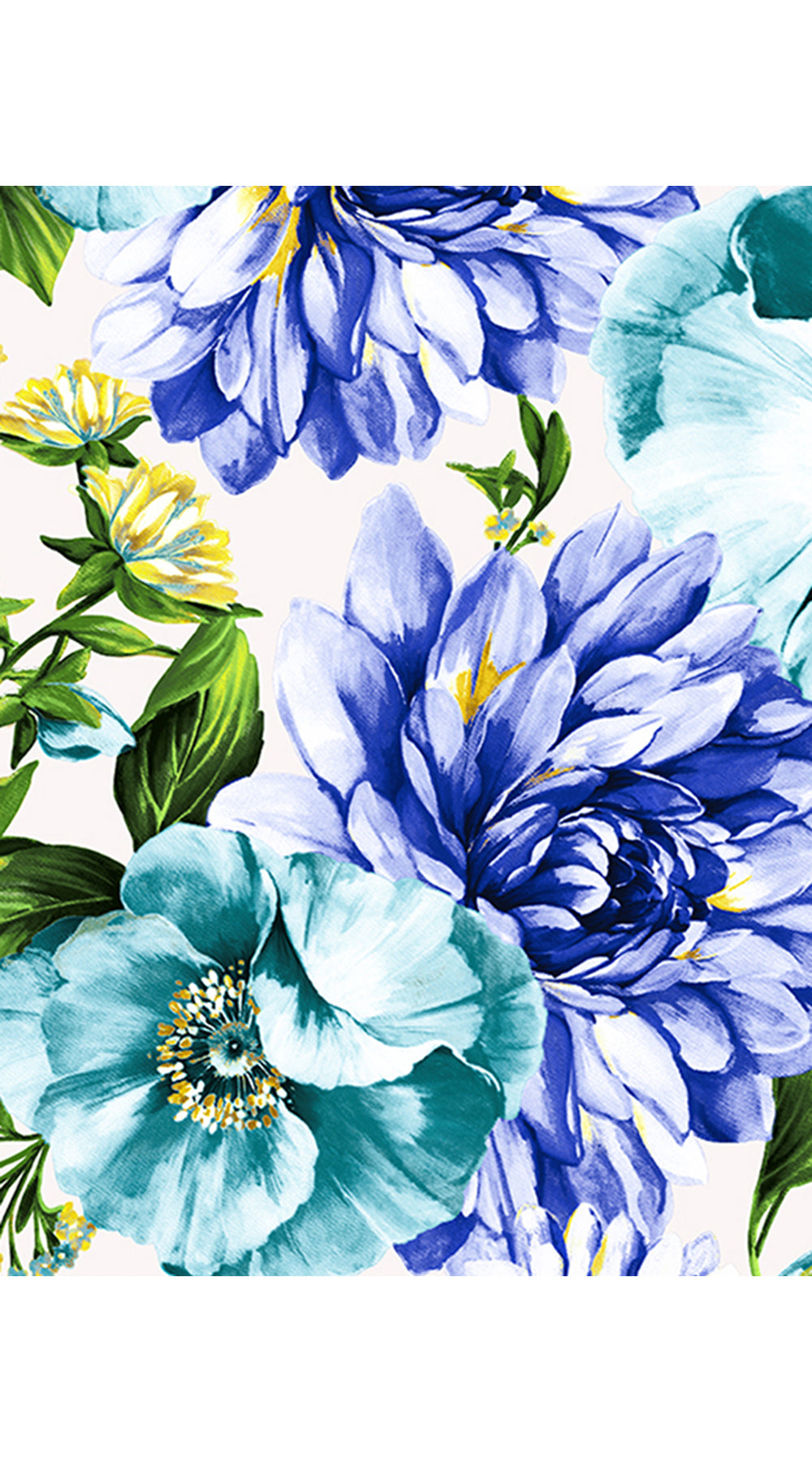 Eva Dress Crew Neck 3/4 Sleeve Maxi Length Cotton Musola (Los Cabos Flower White)