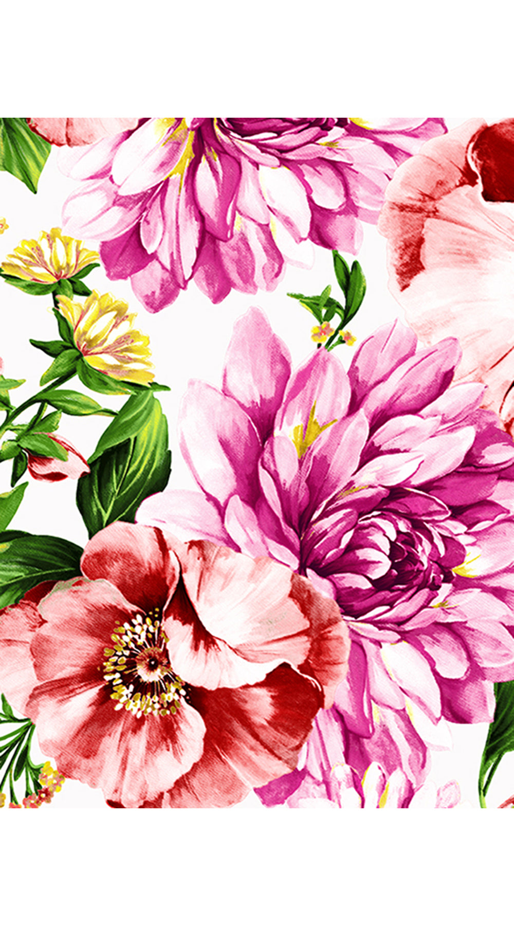 Laurent Dress Shirt Collar 3/4 Sleeve Long Length Cotton Stretch (Los Cabos Flower White)