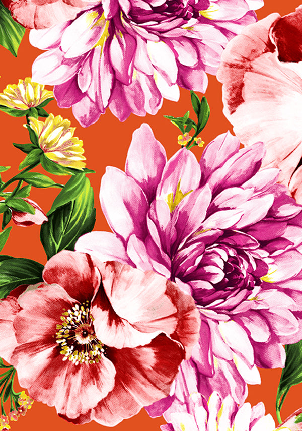 Los Cabos Flower _Orange_Cotton Musola_21y