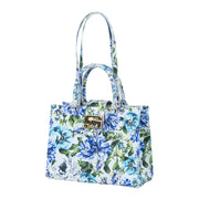 Audrey Tote_Medium_Los Cabos Flower_White Blue