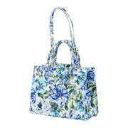 Audrey Tote_Medium_Los Cabos Flower_White Blue