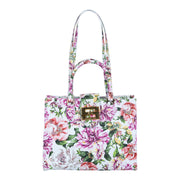 Audrey Tote_Medium_Los Cabos Flower_White Pink