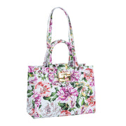 Audrey Tote_Medium_Los Cabos Flower_White Pink