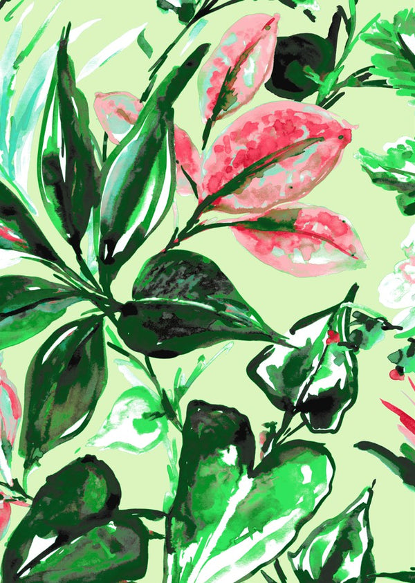 Aster Dress Shirt Collar 3/4 Sleeve Midi Plus Length Cotton Musola (Mozambique Flower Pastel)