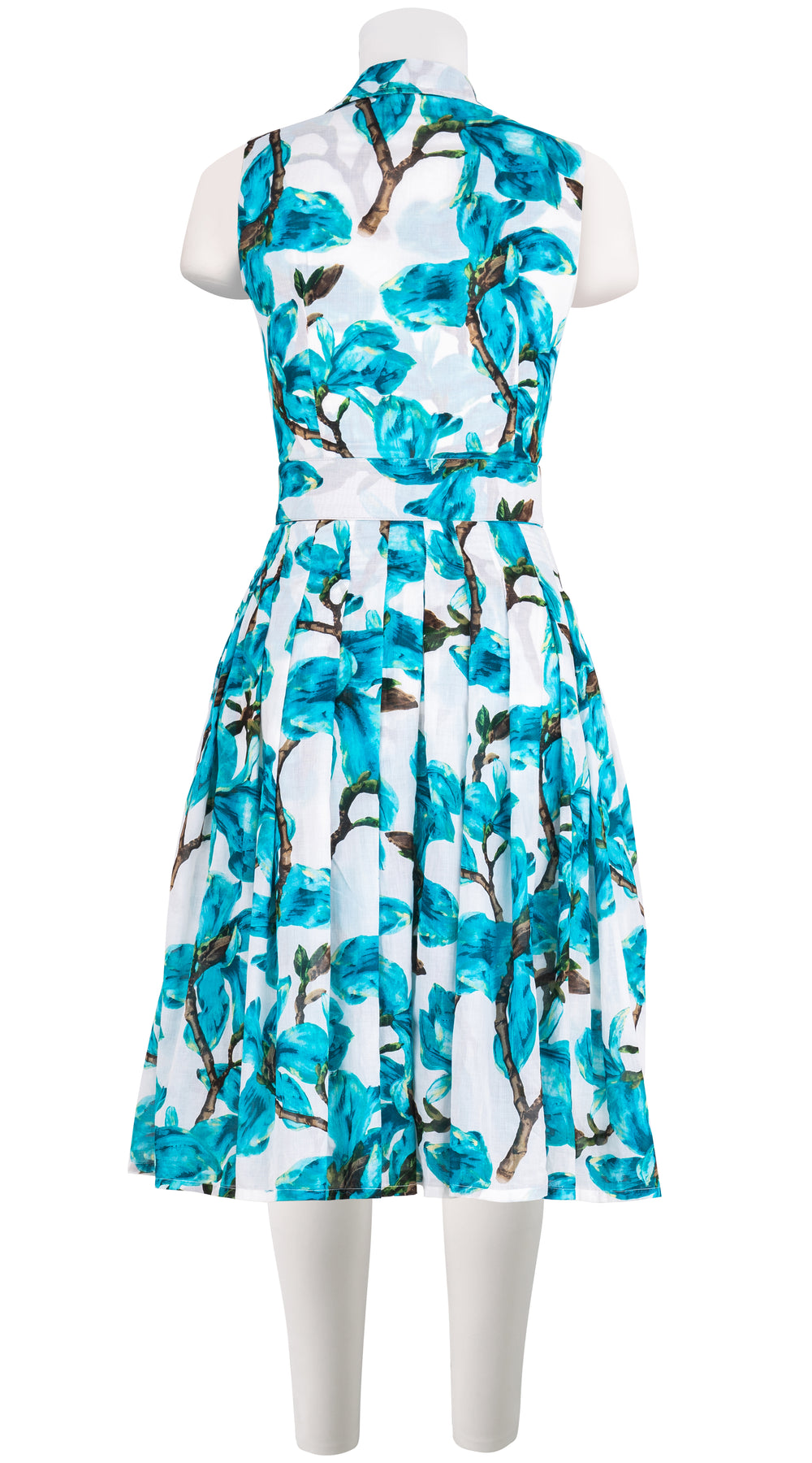 Audrey Dress #4 Shirt Collar Sleeveless Long Length Musola (Magnolia Blossom) @3