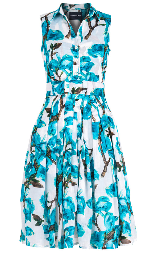 Audrey Dress #4 Shirt Collar Sleeveless Long Length Musola (Magnolia Blossom) @3