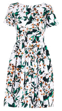 Rachel Dress Boat Neck Short Sleeve Regular Length Cotton Stretch (Magnolia New) @4
